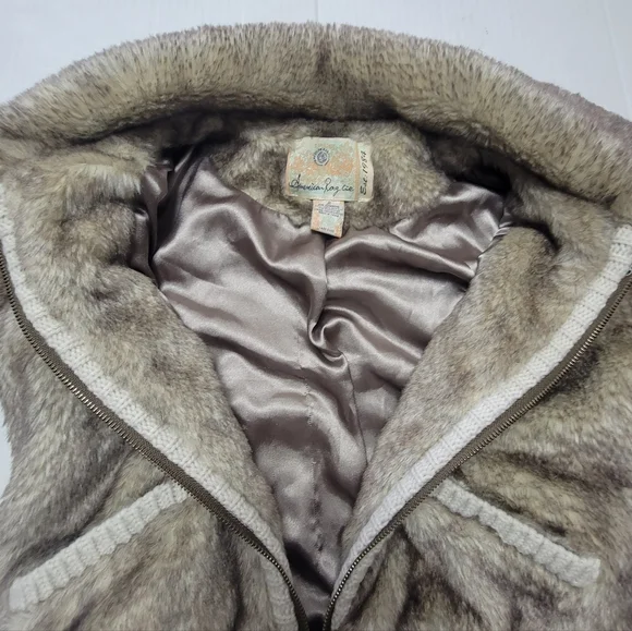VINTAGE Y2K! AMERICAN RAG Faux Fur Coat - Picture 7 of 15